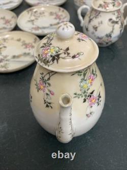 Ensemble de thé/café en coquille d'œuf japonais Mikori Birds vintage