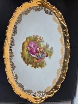 Ensemble de thé/café en porcelaine bavaroise vintage plaqué or 22 carats