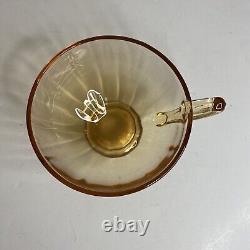 Ensemble de thé/café en verre de dépression ambre vintage pour 12/2 ensembles de tasses et soucoupes