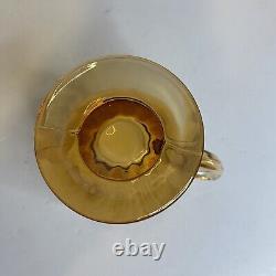 Ensemble de thé/café en verre de dépression ambre vintage pour 12/2 ensembles de tasses et soucoupes