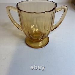 Ensemble de thé/café en verre de dépression ambre vintage pour 12/2 ensembles de tasses et soucoupes