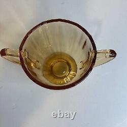 Ensemble de thé/café en verre de dépression ambre vintage pour 12/2 ensembles de tasses et soucoupes