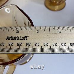 Ensemble de thé/café en verre de dépression ambre vintage pour 12/2 ensembles de tasses et soucoupes