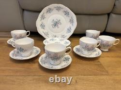 Ensemble de thé, café et gâteau en porcelaine vintage Colclough 'Coppelia' rare