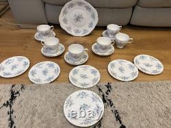 Ensemble de thé, café et gâteau en porcelaine vintage Colclough 'Coppelia' rare