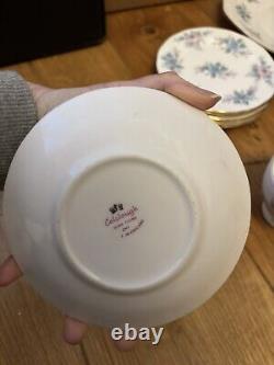 Ensemble de thé, café et gâteau en porcelaine vintage Colclough 'Coppelia' rare