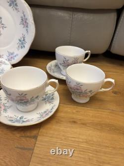 Ensemble de thé, café et gâteau en porcelaine vintage Colclough 'Coppelia' rare