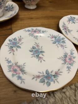 Ensemble de thé, café et gâteau en porcelaine vintage Colclough 'Coppelia' rare