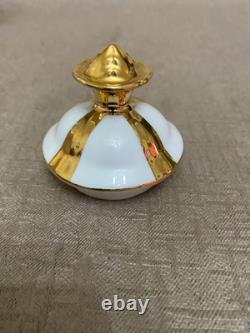 Ensemble de thé / café vintage M Z Tchécoslovaquie à rayures dorées de 15 pièces excellent état