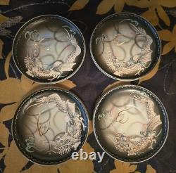 Ensemble de thé/café vintage en porcelaine Dragonware peint à la main du Pays de Galles, 11 pièces