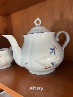 Ensemble de thé complet vintage de luxe Leander 1907 Célèbres oies