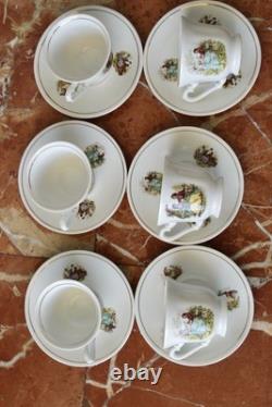 Ensemble de thé en porcelaine vintage de 15 pièces style Rococo bohème des années 70, style shabby chic