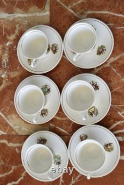 Ensemble de thé en porcelaine vintage de 15 pièces style Rococo bohème des années 70, style shabby chic