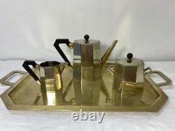 Ensemble de thé et café Art Déco vintage avec plateau design géométrique