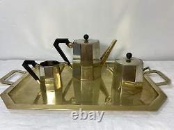 Ensemble de thé et café Art Déco vintage avec plateau design géométrique