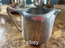 Ensemble de thé et café Picquot Ware en magnalium avec plateau vintage des années 1950