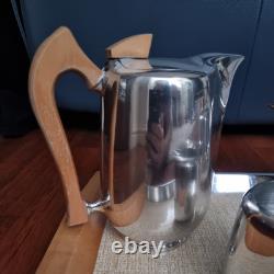 Ensemble de thé et café Picquot Ware vintage 4 pièces + plateau Angleterre