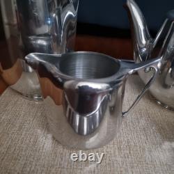 Ensemble de thé et café Picquot Ware vintage 4 pièces + plateau Angleterre