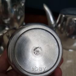 Ensemble de thé et café Picquot Ware vintage 4 pièces + plateau Angleterre