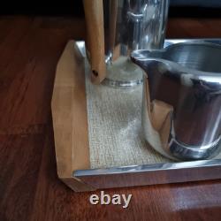 Ensemble de thé et café Picquot Ware vintage 4 pièces + plateau Angleterre