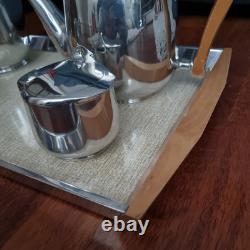 Ensemble de thé et café Picquot Ware vintage 4 pièces + plateau Angleterre