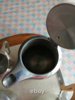 Ensemble de thé et café Picquot Ware vintage original de 4 pièces + plateau