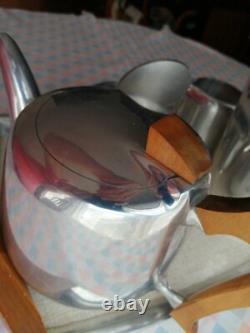 Ensemble de thé et café Picquot Ware vintage original de 4 pièces + plateau