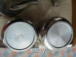 Ensemble de thé et café Picquot Ware vintage original de 4 pièces + plateau