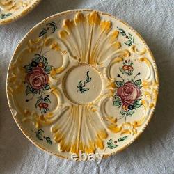 Ensemble de thé et café en majolique vintage du milieu du siècle, floral rose, Italie, Capodimonte, 14 pièces