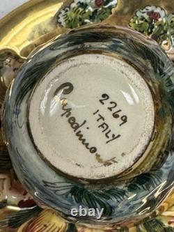 Ensemble de thé et café en porcelaine Capodimonte vintage Italie avec chérubins en or