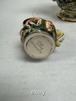 Ensemble de thé et café en porcelaine Capodimonte vintage Italie avec chérubins en or