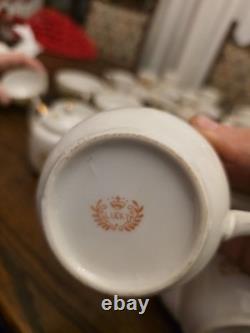 Ensemble de thé et café en porcelaine chinoise avec geisha japonaise en lithophane et dragon (38 pièces)