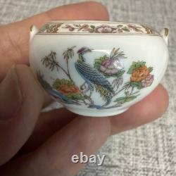 Ensemble de thé et café en porcelaine de Chine bone china VTG Miniature Wedgwood Kutani Crane Angleterre 8 pièces
