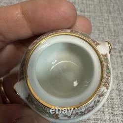 Ensemble de thé et café en porcelaine de Chine bone china VTG Miniature Wedgwood Kutani Crane Angleterre 8 pièces