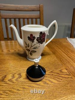 Ensemble de thé et café en porcelaine fine Royal Albert Masquerade vintage (bord argenté) 34 pièces