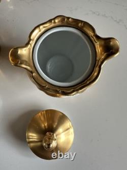 Ensemble de thé et café en porcelaine plaqué or 24 carats Bareuther Bavarian des années vintage