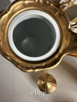 Ensemble de thé et café en porcelaine plaqué or 24 carats Bareuther Bavarian des années vintage