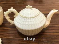 Ensemble de thé et café en porcelaine vintage Beleek irlandaise coquillage (32 pièces)