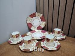 Ensemble de thé et café en porcelaine vintage sans marque avec décor doré et floral