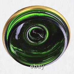 Ensemble de thé et café en verre vert Trefuochi Murano vénitien vintage avec 24 carats d'or, 17 pièces