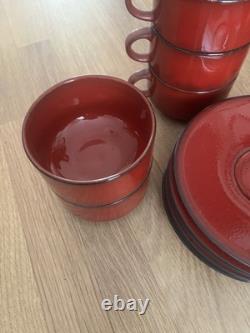 Ensemble de thé et café rouge Villeroy & Boch Granada Luxembourg 16 pièces années 1960/70