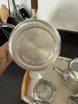 Ensemble de thé et café vintage Picquot Ware de 5 pièces avec plateau fabriqué en Angleterre