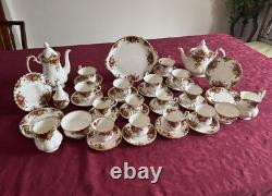 Ensemble de thé et café vintage Royal Albert Old Country Roses 44 pièces