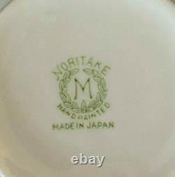 Ensemble de thé et café vintage de 9 pièces Noritake(M) peint à la main blanc et bleu cobalt floral