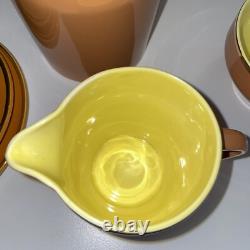 Ensemble de thé et cafetière Vtg Royal Worcester Palissy Mardi Gras 21 pièces MCM années 60-70