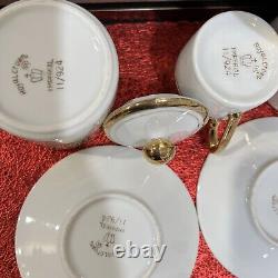 Ensemble de thé et de café Royal Crown Imperial vintage de 15 pièces en or 22 carats 11/924