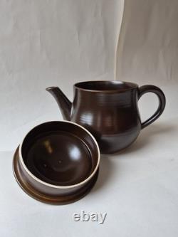 Ensemble de thé et de café en châtaignier franciscain vintage fabriqué en Angleterre Interpace vers 1980