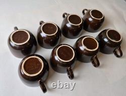 Ensemble de thé et de café en châtaignier franciscain vintage fabriqué en Angleterre Interpace vers 1980