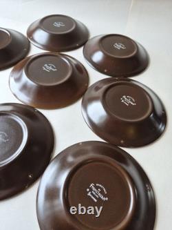 Ensemble de thé et de café en châtaignier franciscain vintage fabriqué en Angleterre Interpace vers 1980