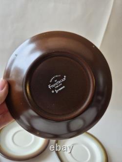 Ensemble de thé et de café en châtaignier franciscain vintage fabriqué en Angleterre Interpace vers 1980